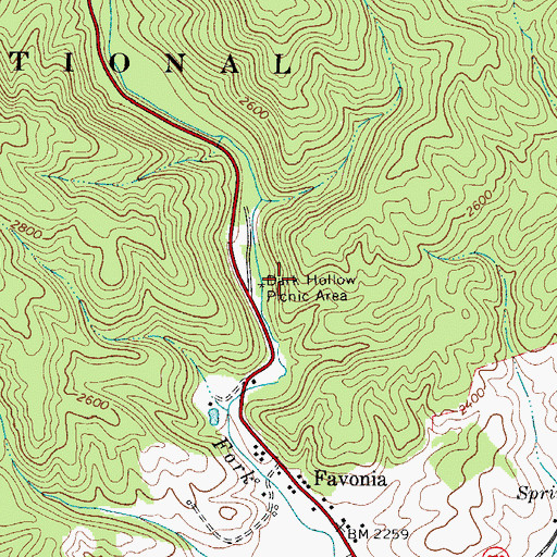 Topographic Map of Dark Hollow Picnic Area, VA