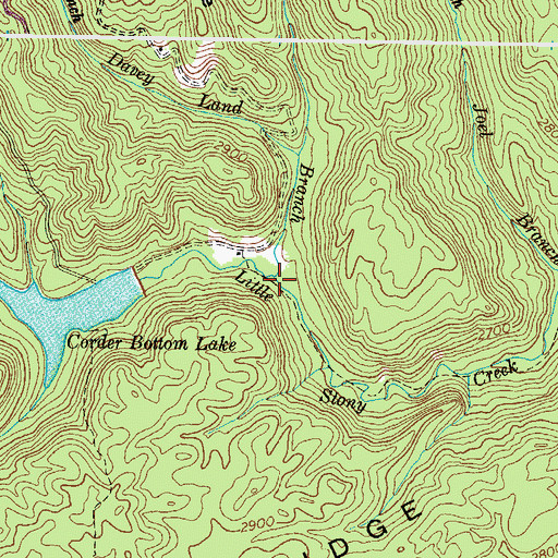 Topographic Map of Davey Land Branch, VA