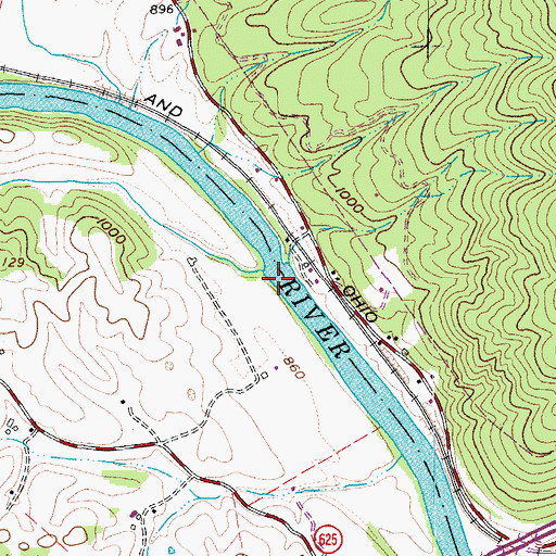 Topographic Map of David Run, VA