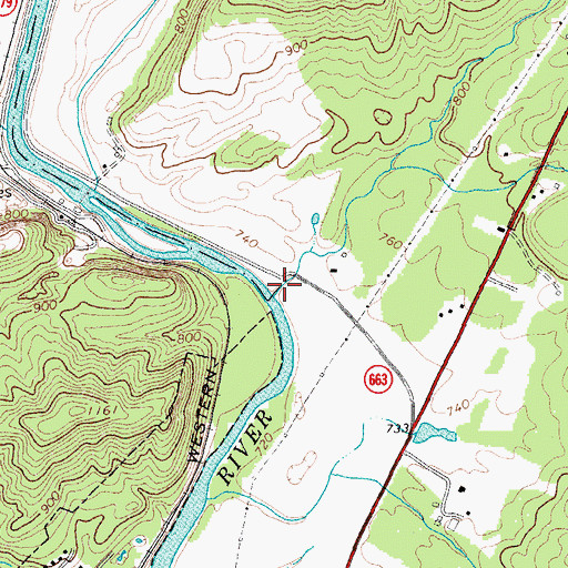 Topographic Map of Davidson Run, VA