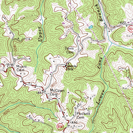 Topographic Map of Davis School, VA