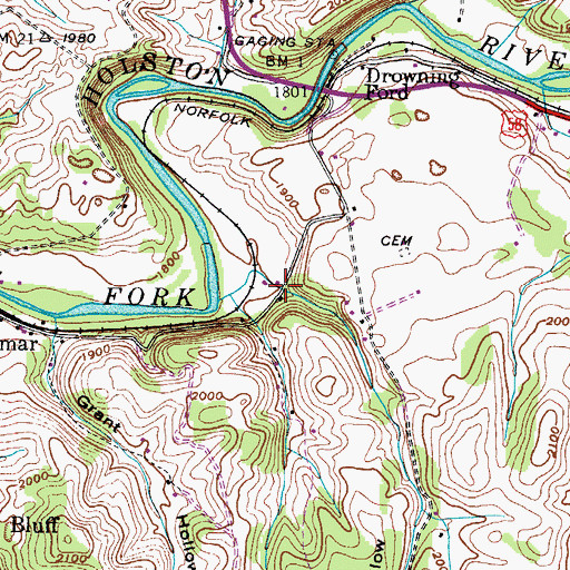Topographic Map of DeBusk Hollow, VA