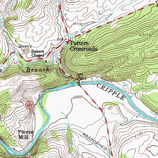 Topographic Map of Dean Branch, VA
