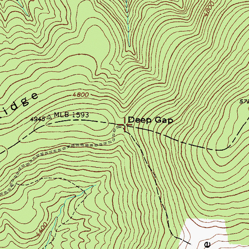 Topographic Map of Deep Gap, VA