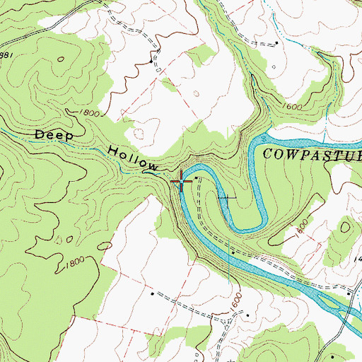 Topographic Map of Deep Hollow, VA