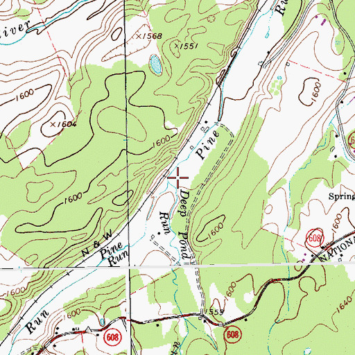 Topographic Map of Deep Pond Run, VA