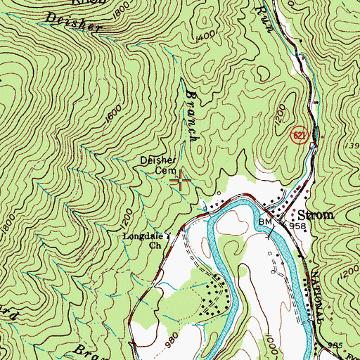 Topographic Map of Deisher Cemetery, VA