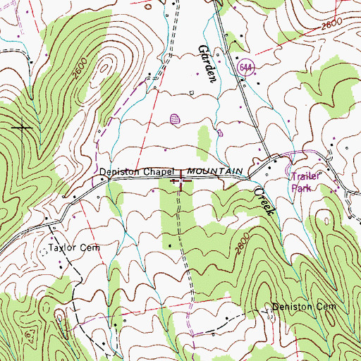Topographic Map of Deniston Chapel, VA