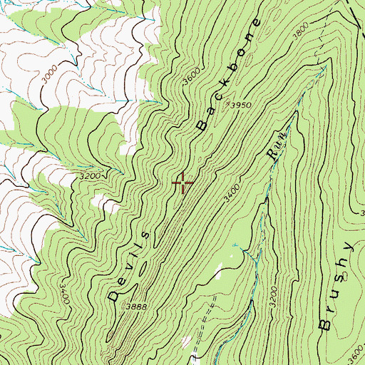Topographic Map of Devils Backbone, VA