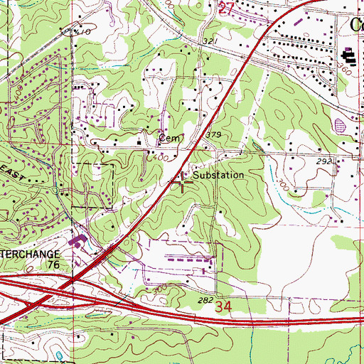 Topographic Map of Kingdom Hall of Jehovahs Witnesses, AL