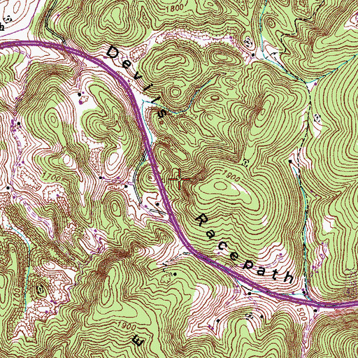 Topographic Map of Devils Racepath, VA