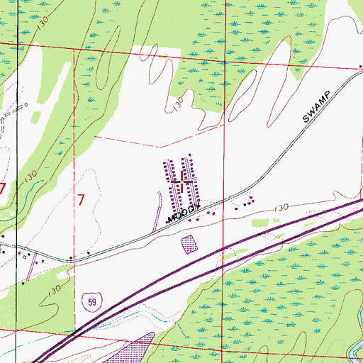 Topographic Map of Kings Acres, AL