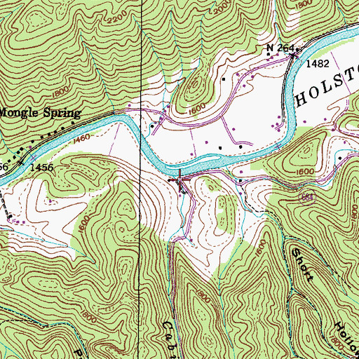 Topographic Map of Dickenson Hollow, VA