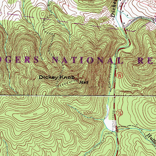 Topographic Map of Dickey Knob, VA