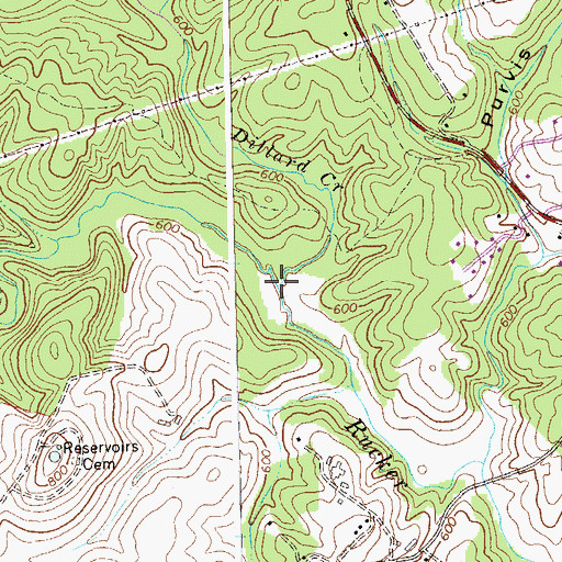 Topographic Map of Dillard Creek, VA