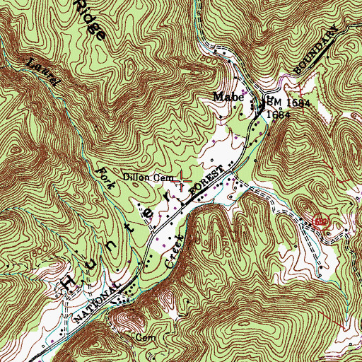 Topographic Map of Dillon Cemetery, VA