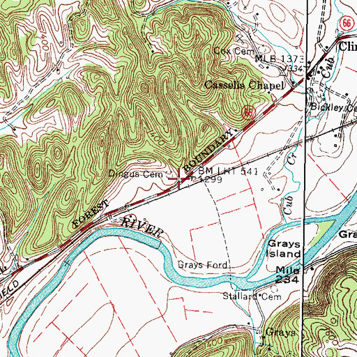 Topographic Map of Dingus Cemetery, VA