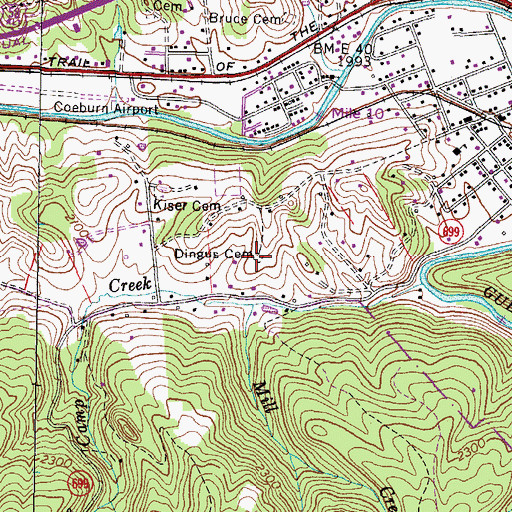 Topographic Map of Dingus Cemetery, VA