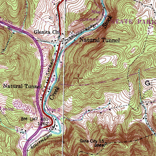 Topographic Map of Dishner Cemetery, VA