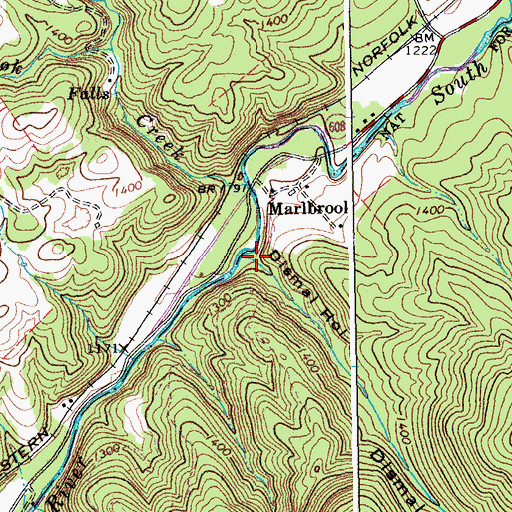 Topographic Map of Dismal Hollow, VA