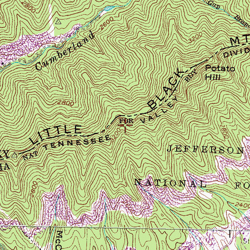 Topographic Map of Divide Ridge, VA