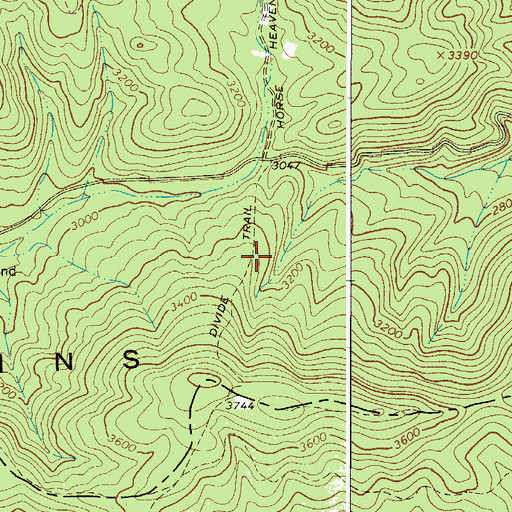 Topographic Map of Divide Trail, VA