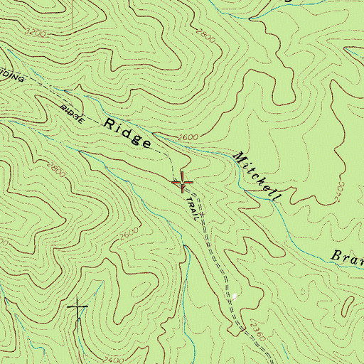 Topographic Map of Dividing Ridge Trail, VA