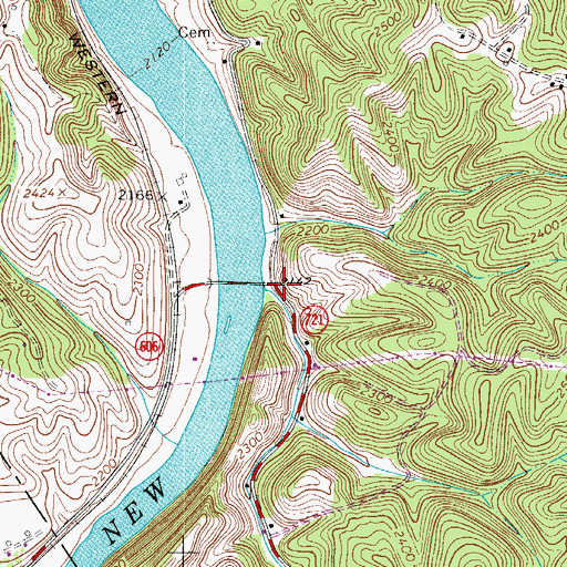 Topographic Map of Dixon Branch, VA