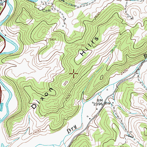 Topographic Map of Dixon Hills, VA