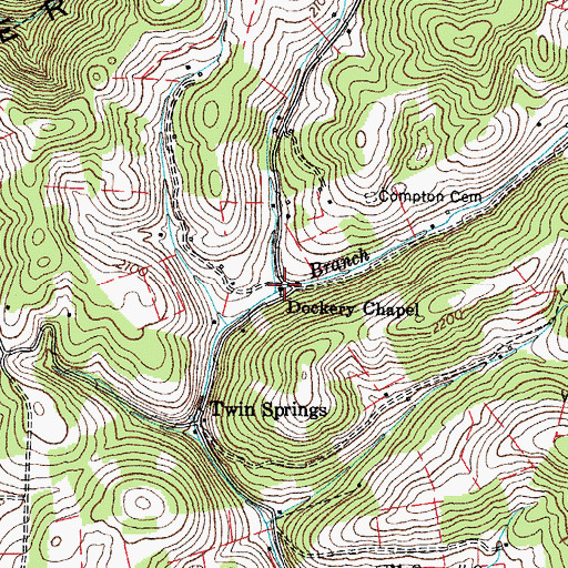 Topographic Map of Dockery Chapel, VA