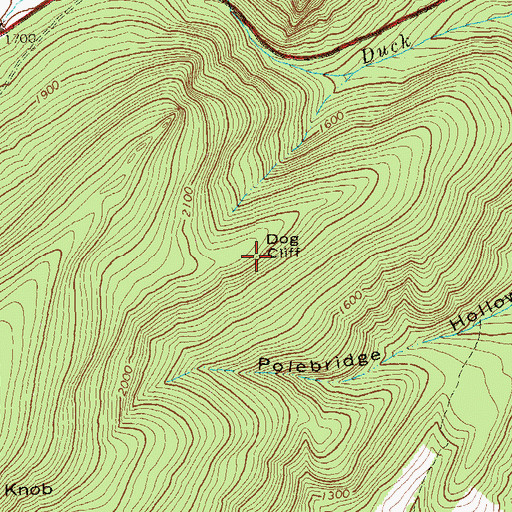 Topographic Map of Dog Cliff, VA