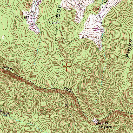 Topographic Map of Dog Slaughter Ridge, VA