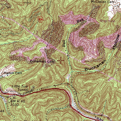 Topographic Map of Dollarhide Cemetery, VA