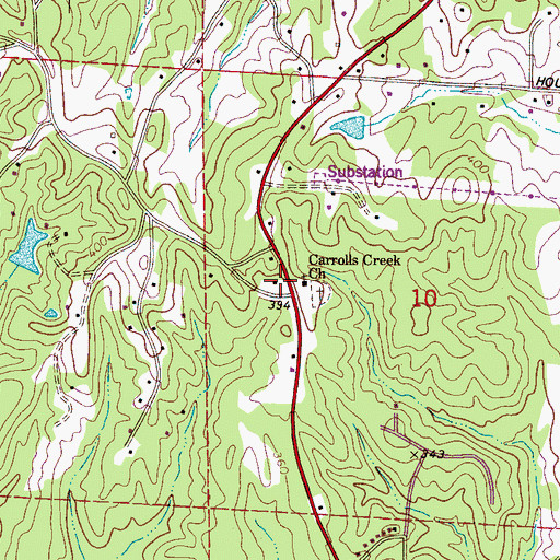 Topographic Map of La Foay School (historical), AL