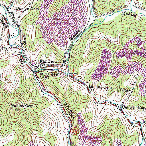Topographic Map of Dotson Fork, VA