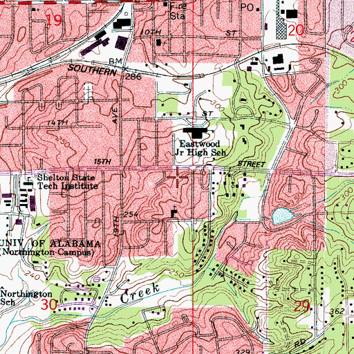 Topographic Map of La Vera, AL