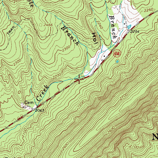Topographic Map of Double Branch, VA
