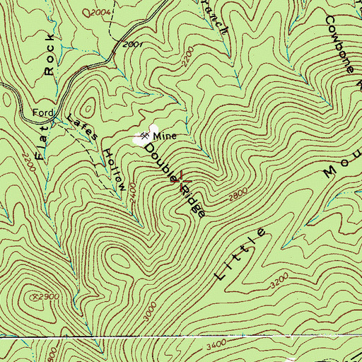 Topographic Map of Double Ridge, VA