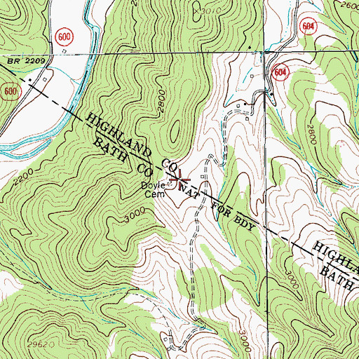 Topographic Map of Doyle Cemetery, VA