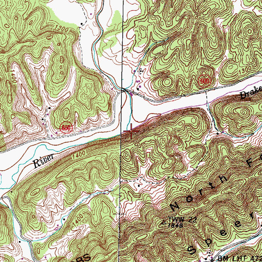 Topographic Map of Drakes Branch, VA