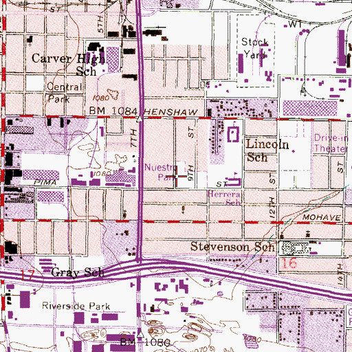 Topographic Map of Nuestro Park, AZ