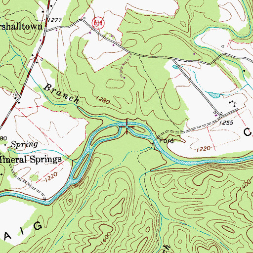 Topographic Map of Dry Branch, VA