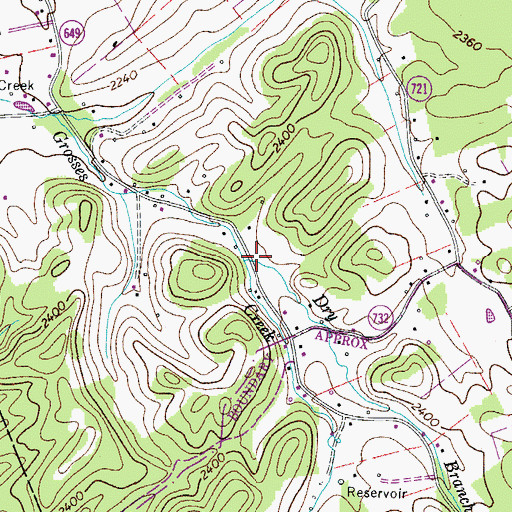 Topographic Map of Dry Branch, VA