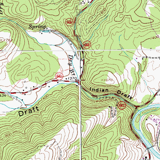 Topographic Map of Dry Branch, VA