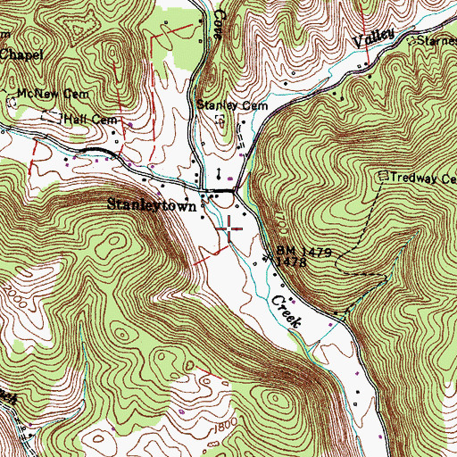 Topographic Map of Dry Creek, VA
