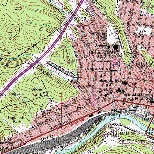 Topographic Map of Dry Creek, VA