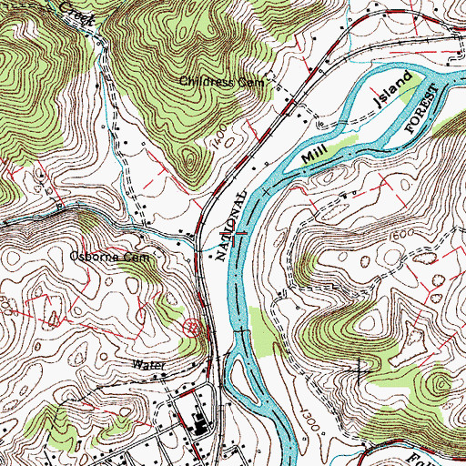 Topographic Map of Dry Creek, VA