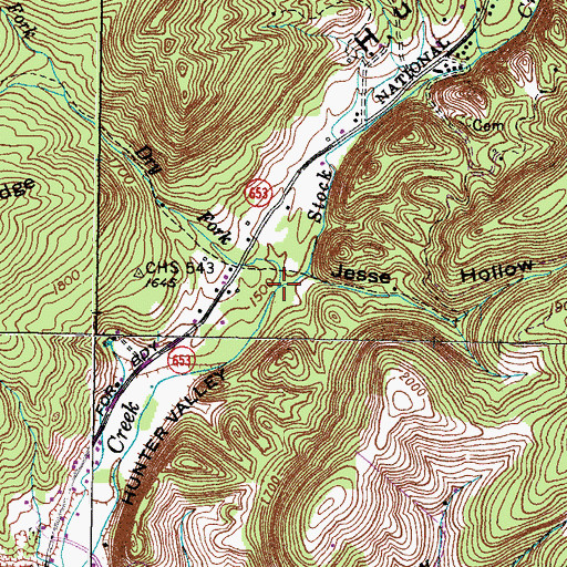 Topographic Map of Dry Fork, VA