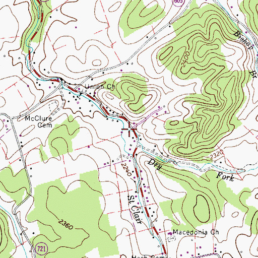 Topographic Map of Dry Fork, VA