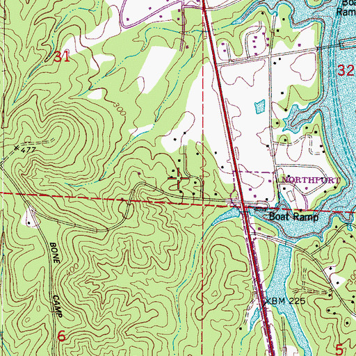 Topographic Map of Lakeland Forest, AL